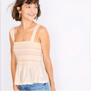 Madewell Texture & Thread smocked peplum tank NWT!
